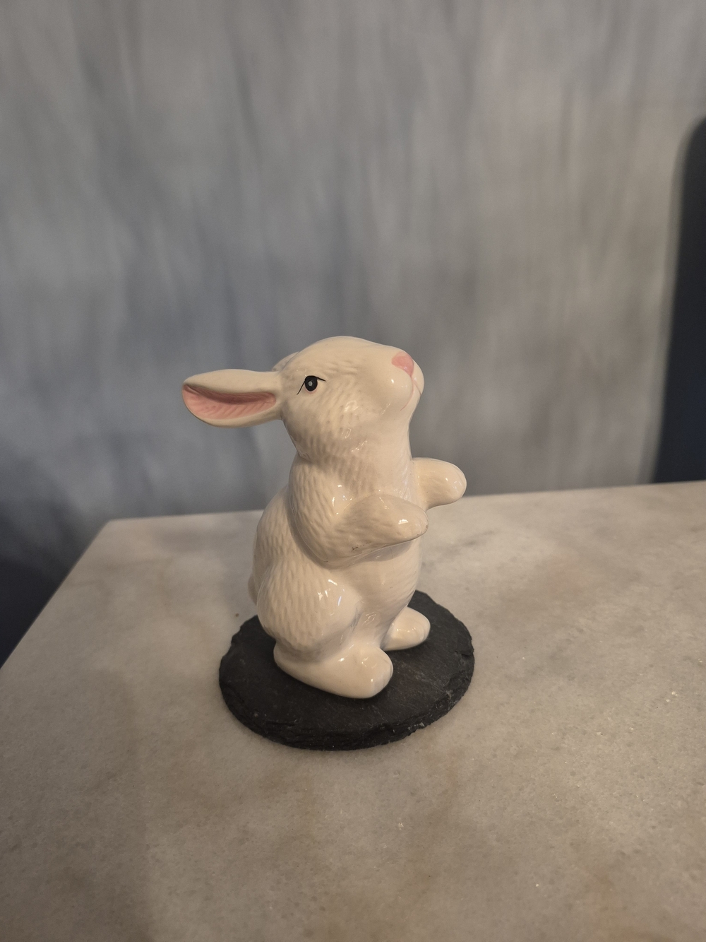 Vintage White Ceramic Bunny Rabbit Figurine!
